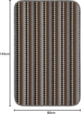 eXtreme Helsinki - Kitchen Utility Hall Long Runner Door Mat Rug Grey 140 X 80Cm