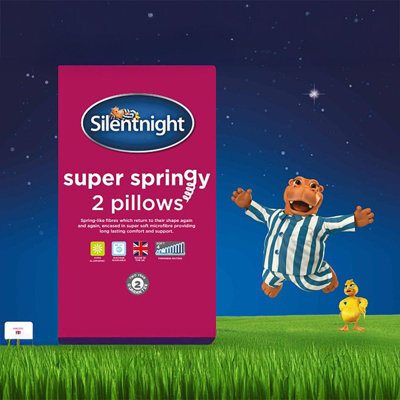 Silentnight Pillows 2 Pack Super Springy Soft Support Bed Quality Filled Plump