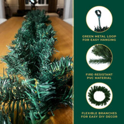 Festive Fix 27M Alaskan Pine Christmas Garland Full Green Fir Garland For Fireplace Stairs Door Table Realistic Xmas Decoration - thumbnail 7