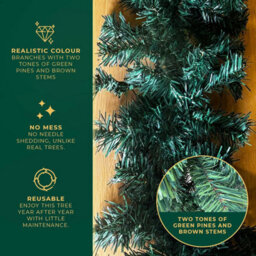 Festive Fix 27M Alaskan Pine Christmas Garland Full Green Fir Garland For Fireplace Stairs Door Table Realistic Xmas Decoration - thumbnail 5