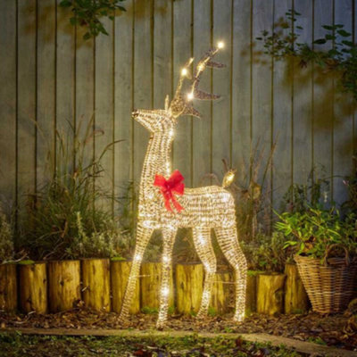 Samuel Alexander 95Cm Light Up Gold Glitter Twist Christmas Reindeer With 94 Warm White Leds - image 1
