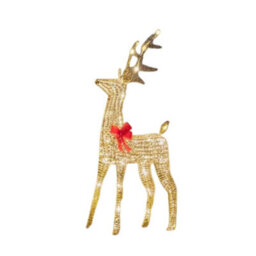 Samuel Alexander 95Cm Light Up Gold Glitter Twist Christmas Reindeer With 94 Warm White Leds - thumbnail 4