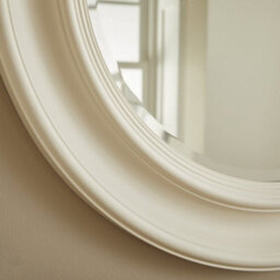The Online Mirror Shop Round Wall Mirror Hamilton Antique Style Bevelled Handcrafted And Finished With Ivory Frame - H 66C M X W 66 Cm X D 3 Cm - thumbnail 4