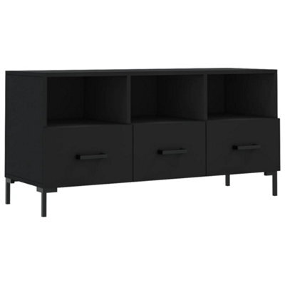 Berkfield Sturdy Tv Cabinet Black 102X36X50 Cm Engineered Wood - image 1