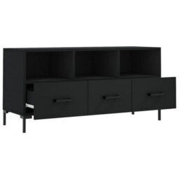 Berkfield Sturdy Tv Cabinet Black 102X36X50 Cm Engineered Wood - thumbnail 6