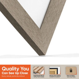 "AK Frames 25X17"" Aluminium Modern Vinyl Record Frame With White Mount For 12 Inch Lp Cover & Disc - Overlapped Design" - thumbnail 3
