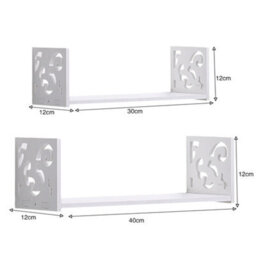 Living And Home Set Of 2 White Modern U Shape Wall Floating Shelves Display Rack Hanging Shelves For Wall Decor - thumbnail 5
