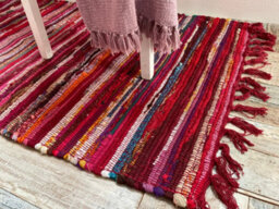 Second Nature Online Festival Recycled Cotton Blend Rag Rug In Varied Colourways Indoor And Outdoor Use / 60 Cm X 90 Cm / Black - thumbnail 9