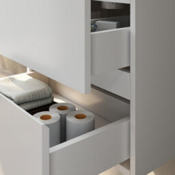 Probaty Bathrooms Vanity Unit Glossy White Mdf,500X385X450mm,wall Mounted,detachable,2 Drawers With Ceramic Basin - thumbnail 5
