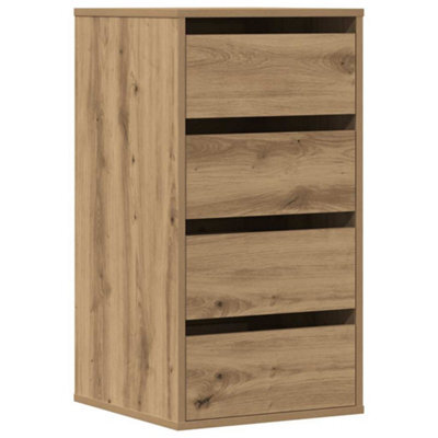Berkfield Classic Corner Chest Of Drawers Artisian Oak 40X41X76 Cm Engineered Wood