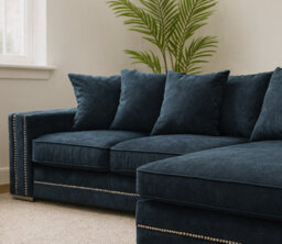 Furnishings For Less UK Kensington Deluxe Chenille Corner Sofa 3 - 4 Seater L Shaped Corner Sofa Right Hand Facing Charcoal - thumbnail 2
