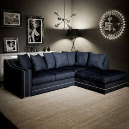 Furnishings For Less UK Kensington Deluxe Chenille Corner Sofa 3 - 4 Seater L Shaped Corner Sofa Right Hand Facing Charcoal - thumbnail 1