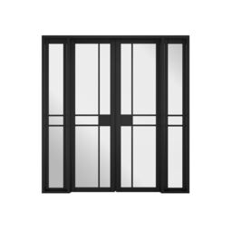Lpd Greenwich Clear Glazed Industrial Black Internal Pine Door, (H)2031mm (W)1904mm (T)35mm - thumbnail 2