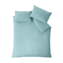Catherine Lansfield So Soft Non-Iron Double Duvet Cover Set With Pillowcases Duck Egg Blue - thumbnail 3