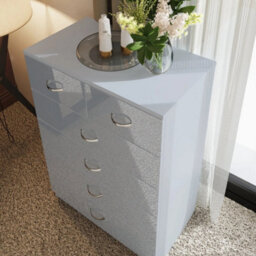 6 Drawer Chest Of Drawer Bedroom Furniture Metal Polished Handles - thumbnail 4