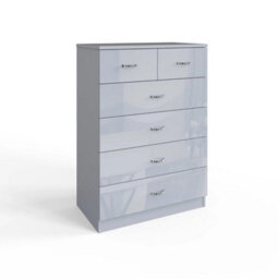 6 Drawer Chest Of Drawer Bedroom Furniture Metal Polished Handles - thumbnail 5