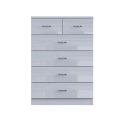 6 Drawer Chest Of Drawer Bedroom Furniture Metal Polished Handles - thumbnail 6