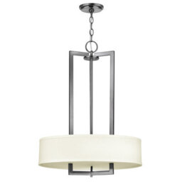 Elegant 3 Bulb Antique Nickel Chandelier Pendant Light With Led E27 60W Bulbs - thumbnail 1