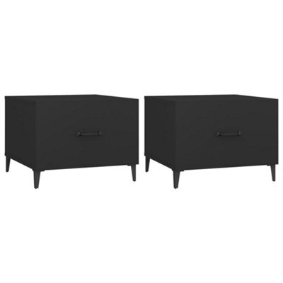 Berkfield Industrial Coffee Table With Metal Legs 2 Pcs Black 50X50X40 Cm - image 1