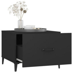 Berkfield Industrial Coffee Table With Metal Legs 2 Pcs Black 50X50X40 Cm - thumbnail 5
