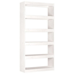 Berkfield Book Cabinet/room Divider White 80X30X167.4 Cm Solid Wood Pine - thumbnail 2