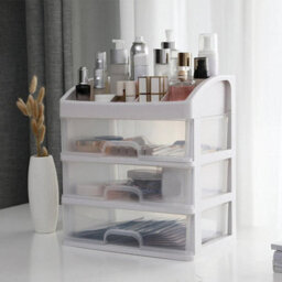 Makeup Storage Box Cosmetic Stationery Drawer Tabletop Plastic Organiser Holder - thumbnail 6