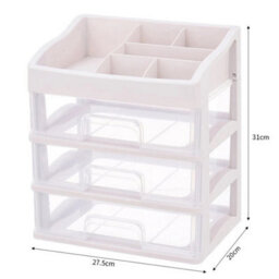 Makeup Storage Box Cosmetic Stationery Drawer Tabletop Plastic Organiser Holder - thumbnail 2