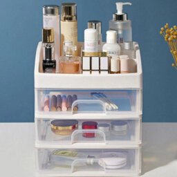Makeup Storage Box Cosmetic Stationery Drawer Tabletop Plastic Organiser Holder - thumbnail 4