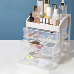 Makeup Storage Box Cosmetic Stationery Drawer Tabletop Plastic Organiser Holder - thumbnail 5