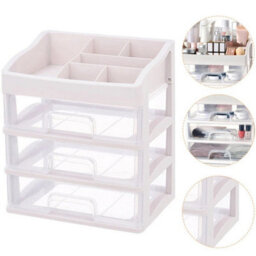 Makeup Storage Box Cosmetic Stationery Drawer Tabletop Plastic Organiser Holder - thumbnail 1