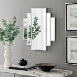 Furniturebox Uk Deco Small 1920S Inspired Art Deco Silver Framed Wall Mirror