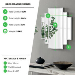 Furniturebox Uk Deco Small 1920S Inspired Art Deco Silver Framed Wall Mirror - thumbnail 7