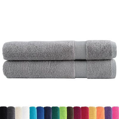 Berkfield Durable Premium Towels Solund 2Pcs Grey 100X200Cm 600Gsm