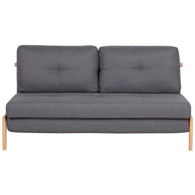 Beliani Sofa Bed 2 Seater Edland Fabric Dark Grey - image 1
