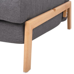 Beliani Sofa Bed 2 Seater Edland Fabric Dark Grey - thumbnail 8