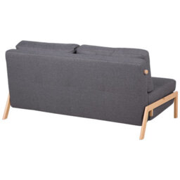 Beliani Sofa Bed 2 Seater Edland Fabric Dark Grey - thumbnail 6