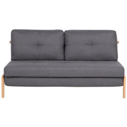 Beliani Sofa Bed 2 Seater Edland Fabric Dark Grey - thumbnail 1