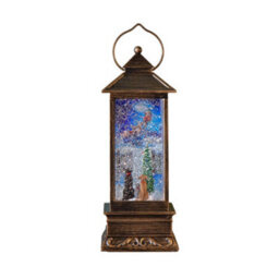 Samuel Alexander 31Cm Dual Powered Light Up Glitter Christmas Water Spinner With Cat & Dog Scene - thumbnail 8