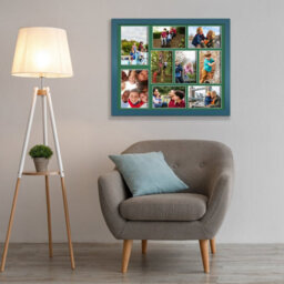 AK Frames 20X16 Navy Blue Sleek Multi Photo Frame With Emerald Mount - Holds 9 Apertures (2X) 7X5, (7X) 6X4 Photos - thumbnail 3