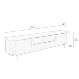 Angel Cerda Elegant Walnut Tv Stand With Golden Steel Legs - thumbnail 7