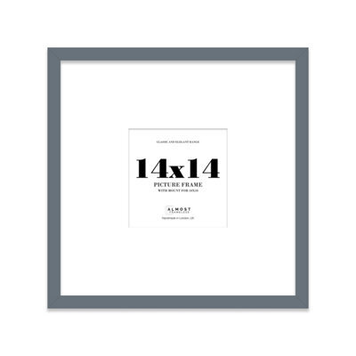 "14X14"" Grey Picture Frame - 14X14"" Square Frame With 10X10"" Mount For 14X14""/10X10"" Pictures Vintage Style Gallery Wall, 1 Pack" - image 1