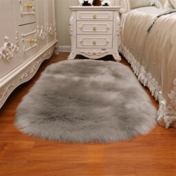 Living And Home Grey Oval Soft Shaggy Rug Kids Rooms Decor Floor Rugs 180Cm L X 100 Cm W - thumbnail 3