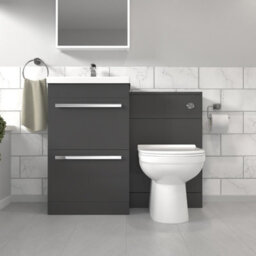 Nes Home Dark Grey Basin Vanity Cabinet With Wc Unit & Soft Close Toilet - thumbnail 2