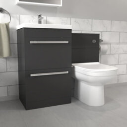 Nes Home Dark Grey Basin Vanity Cabinet With Wc Unit & Soft Close Toilet - thumbnail 5