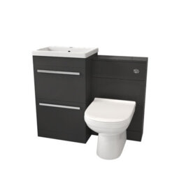 Nes Home Dark Grey Basin Vanity Cabinet With Wc Unit & Soft Close Toilet - thumbnail 6