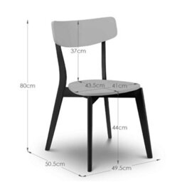 Oakham Portland Premium Grey And Black Dining Chairs - Set Of 2 - thumbnail 4