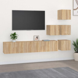 Berkfield Wall-Mounted Tv Cabinet Sonoma Oak Engineered Wood - thumbnail 1