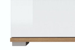 Impact Furniture Glass Display Cabinet Leds Tall Slim Shelving Unit White Gloss Oak Effect Zele - thumbnail 6