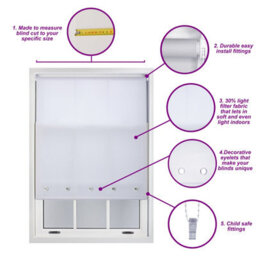 Made To Measure Daylight Roller Blind With Chrome Round Eyelets By Furnished - Duck Egg (W)90Cm X (L)165Cm - thumbnail 8