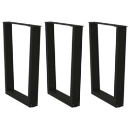 Berkfield Dining Table Legs V-Shape 3 Pcs Black 70X(72-73.3) Cm Steel - thumbnail 1